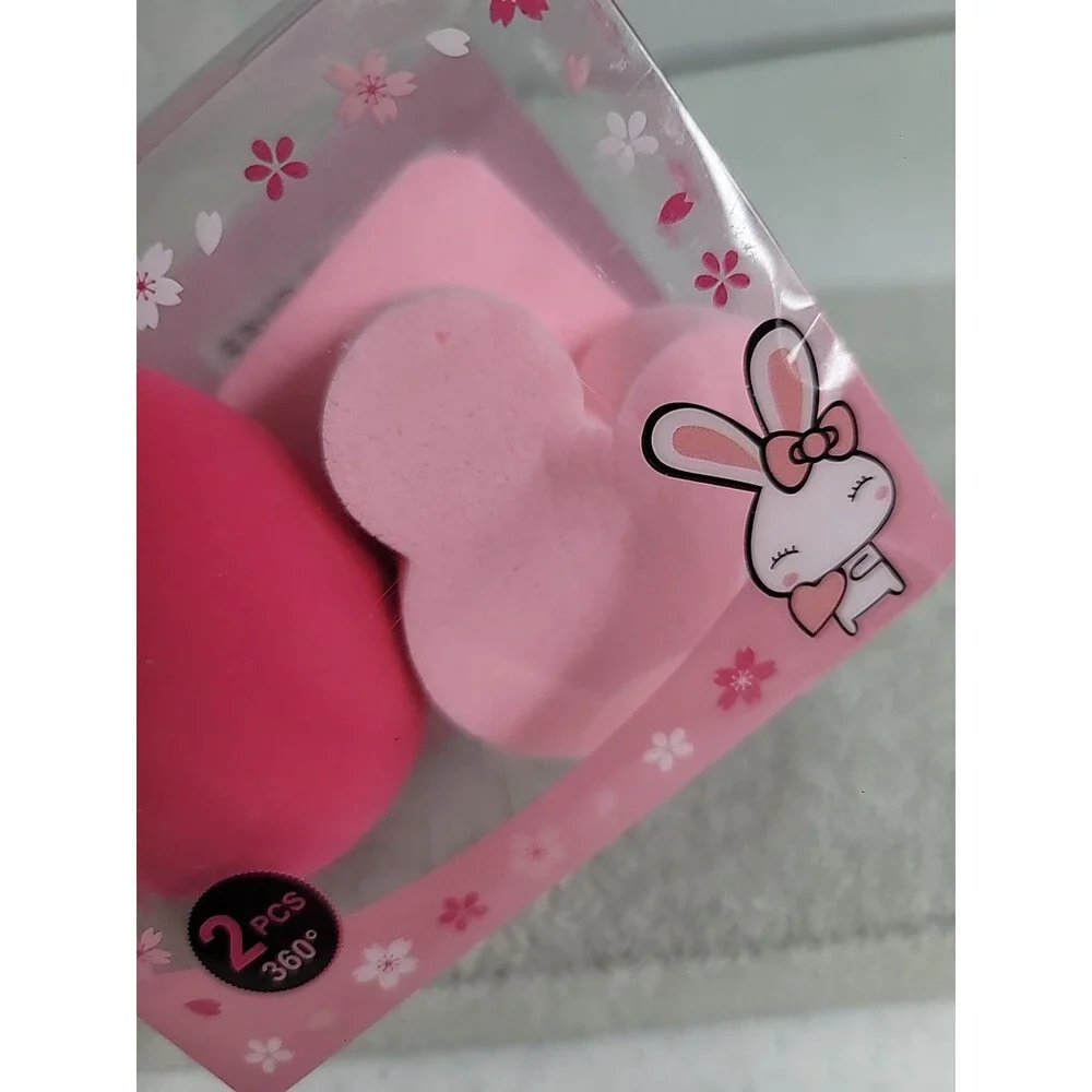 2 Pack 360 Makeup Sponges Applicator Foundation Cosmetic Tool Pink Mickey